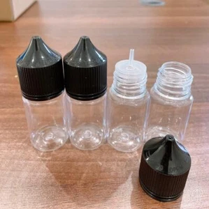Empty 30ML CHUBBY GORILLA STYLE Plastic Bottles + Tips + Black Caps UK STOCK