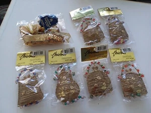 Set of 7 Christmas Traditions Goldtone Purses & Ballerina Shoes Ornaments NEW - Picture 1 of 5