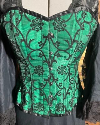 Precioso corsé flocado de terciopelo para cintura 26 a 30 pulgadas Foto 1 de 4