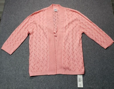 Bon Worth Mujer XL Petite Tea Rose Tejido Estilo Manga 3/4 Suéter/Cárdigan Nuevo con Etiquetas Foto 1 de 4