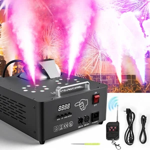 2000W 2-Spray Fog Machine RGB 16 LED Light DMX Halloween Stage DJ Smoke Machine - Picture 1 of 18