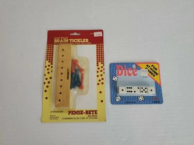 VINTAGE BRAIN TICKLER GAME WOODEN 1989 WITH CARDINAL PLAYING DICE 1990 NEW FUN - Image 1 of 4