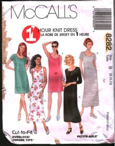 8282 McCalls Vintage SEWING Pattern Misses 1990s Stretch Knit Dress OOP UNCUT - Picture 1 of 2