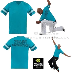 Zumba Unisex Men Women Instructor V-Neck Tee Shirt 95%poly-5%Spandex-ZDri M L XL - Picture 1 of 5