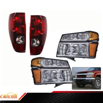 Smoked Headlights & Red Tail lights Fit For 04-12 Chevy Colorado GMC Canyon Foto 1 de 4
