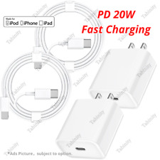 20W USB-C Power Adapter Block For iPhone 11 12 13 14 X 8 iPad Fast Charger Cable