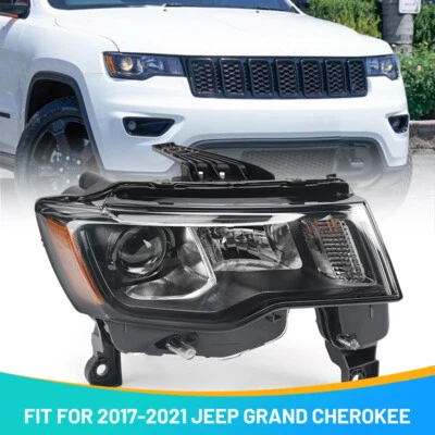 For Jeep Grand Cherokee 2017-2021 Halogen Headlight Passenger RH Black Frame Foto 1 de 4