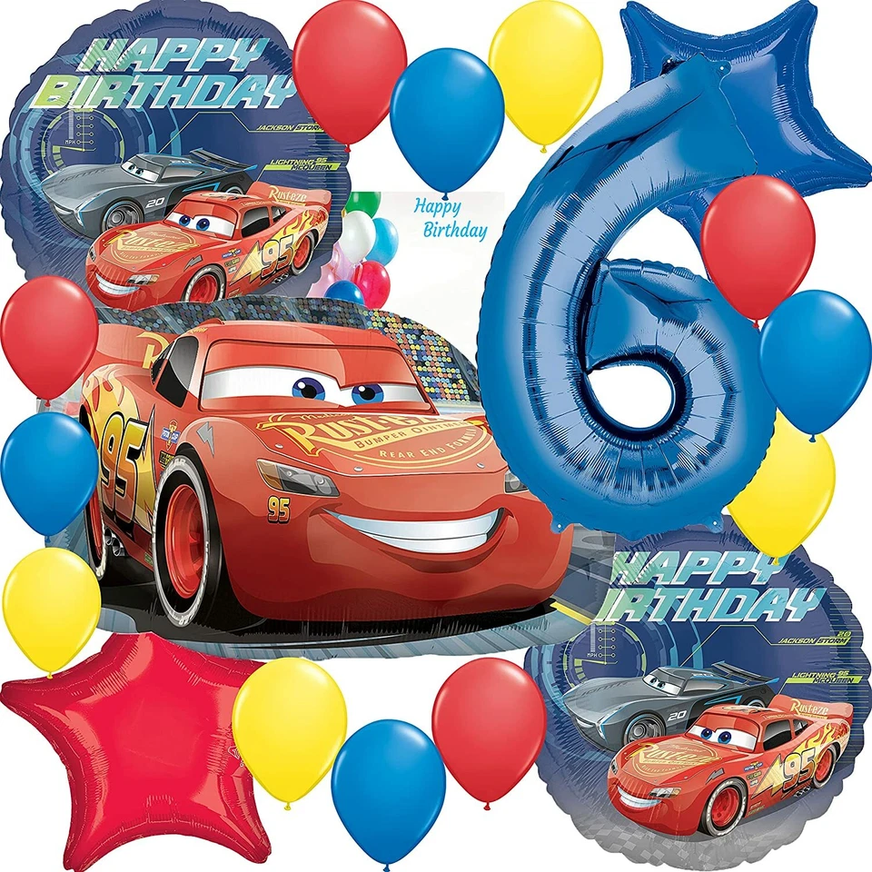 Cars 3 Party Supplies Lightning MQueen Balloon Decoration Bouquet 6th Birthday - image 1 of 1