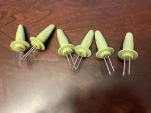 Vintage Maiskolben Avocado Grün Plektren Halter Spieße Kunststoff 6 Stück - Bild 1 von 4