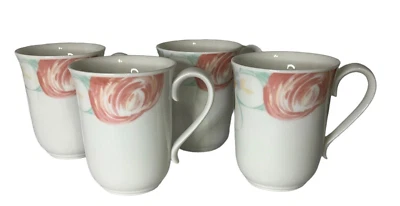 Conjunto de 4 canecas de café de porcelana Johnson Brothers Spring Impressions novas - Imagem 1 de 4