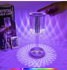 Lampe de table cristal diamant, 16 couleurs USB charge lampe tactile chevet nuit P7P5