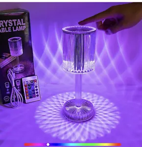 Crystal Diamond Table Lamp, 16 Colors USB Charging Touch Lamp Bedside Night P7P5 - Picture 1 of 5