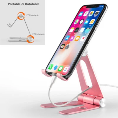 Soporte de escritorio de aluminio para tableta soporte ajustable para teléfono celular iPhone iPad Foto 1 de 4