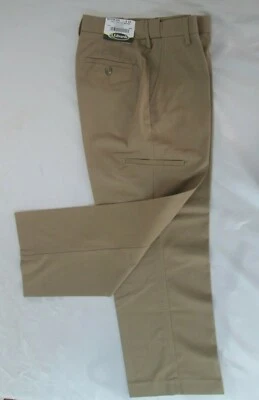 Girls Pants khaki Uniform chino flat  0 4 6 8 26 27 28 30 x 26 28 unhemmed NEW   - Image 1 of 4