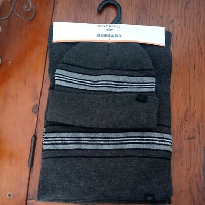 JUEGO DE BUFANDA Y GORRO DOCKERS MÁXIMO CALOR CARBÓN NUEVO CON ETIQUETAS. J59 Foto 1 de 4