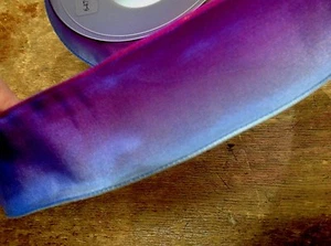 vintage ribbon rayon acetate 1.5" ombre periwinkle purple 1yd made in France - Picture 1 of 3