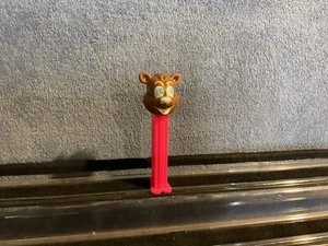 Pez Misfit Bear, Brown Face, Pink Stem, Loose - Picture 1 of 3