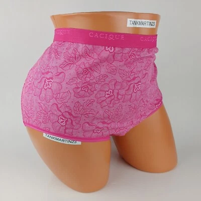 Lane Bryant Cacique Cotton Full Brief Panty Plus Panties 18/20 Pink Floral  - Image 1 of 4