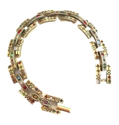 Pulsera Patricia Locke Mujer Vintage Firmada Plateada Cristal Swarovski Foto 1 de 4