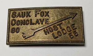 Illini Lodge 55 1980 Cónclave Anfitrión Cinturón Hebilla Boy Scouts of America BSA - Imagen 1 de 2