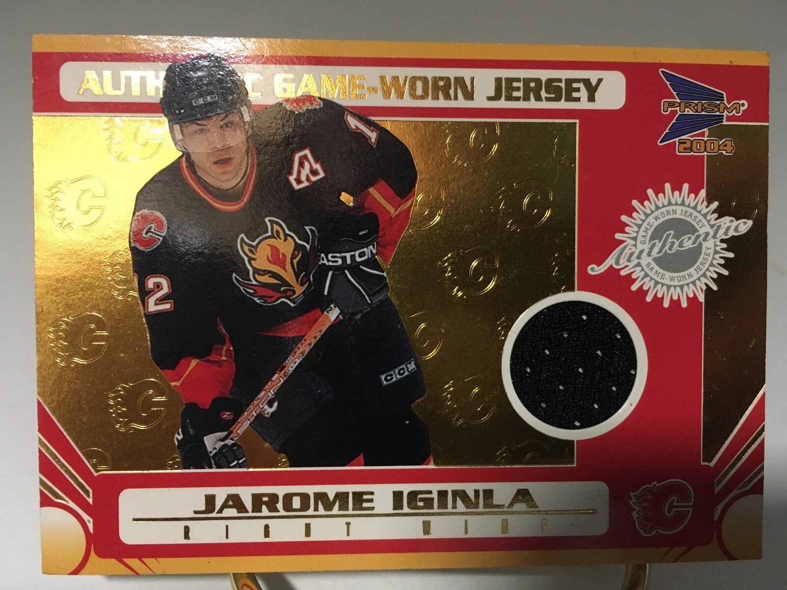 2003-04 Pacific Prism 2004 Jerome Iginla Relic SP /1185 Calgary Flames