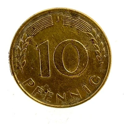 1949J Small J Germany - Federal Republic 10 Pfennig  KM # 103 - High Grade. C#1 - Image 1 of 4