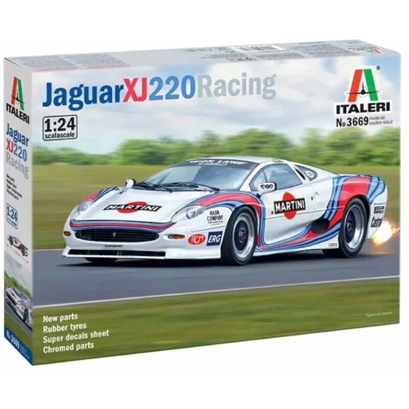 ITALERI 1:24 KIT AUTO JAGUAR XJ 220 RACING- NEW PARTS RUBBER TYRES  ART  3669 - Immagine 1 di 1