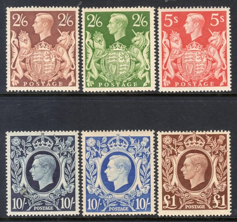 1939 - 48 High Value Set SG 476 - 478c MINT Cover