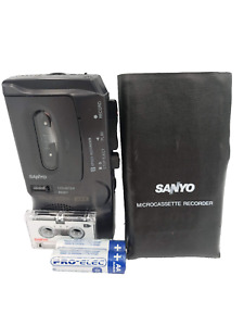Enregistreur vocal microcassette Sanyo TRC-570M dictaphone dictée livre de discussion