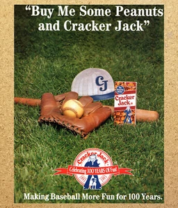 Cracker Jack Baseball 100 Years Glove Ball Field- Magazine Print Ads Poster 1993 - Picture 1 of 3