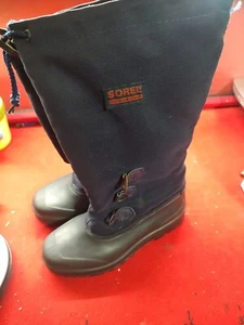 Vintage Sorel Winter Boots Women's 7 Black Lined Tall Lace Up Snow Insulated - Picture 1 of 8