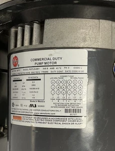 US MOTORS COMMERCIAL DUTY PUMP MOTOR Model P63TLS-44861 - Picture 1 of 8