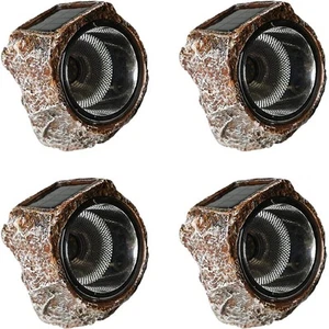 Solar Powered Rock Light, 4 Pack 10 LED Waterproof Garden Stone Lights Outdoo... - Picture 1 of 7