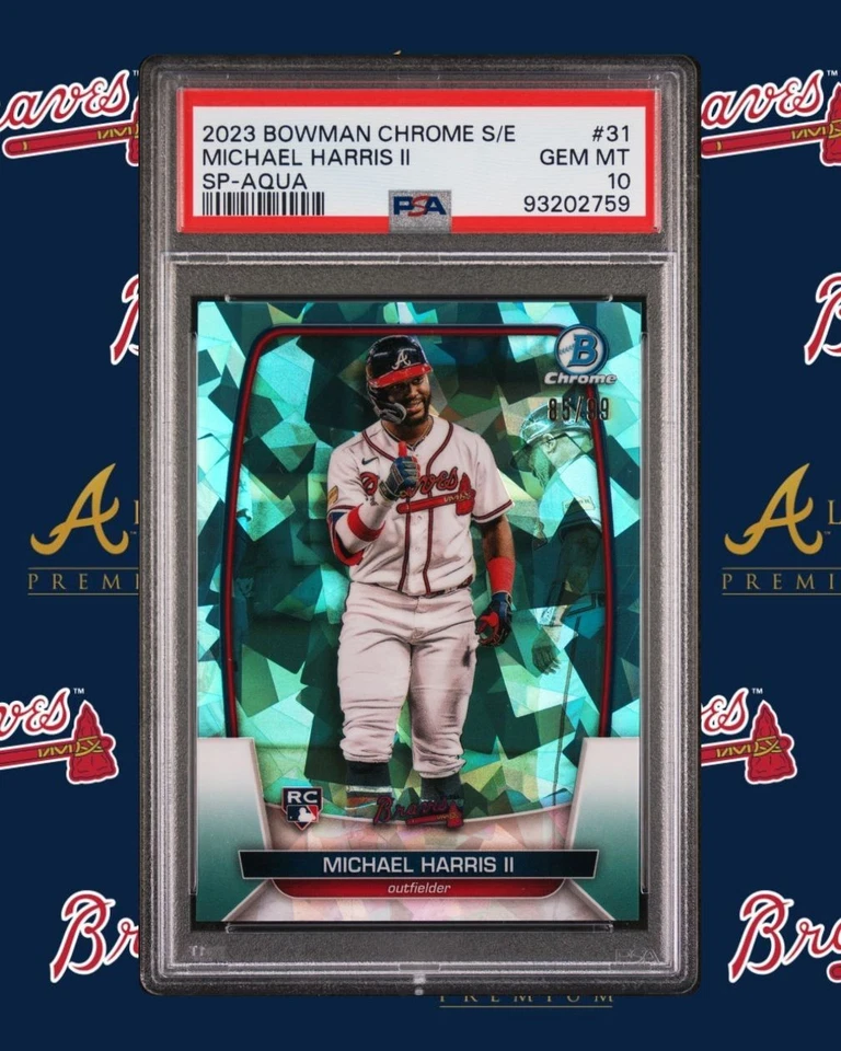 🔥2023 Bowman Chrome Sapphire Michael Harris RC Aqua Variation /99  PSA 10 🔥 - Image 1 of 1