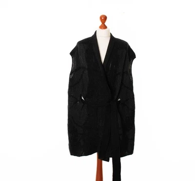 Cárdigan SARAH PACINI negro Superkid Mohair lana merino talla única 12793 - Imagen 1 de 4