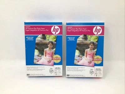 Photo Paper Inkjet HP Premium Plus 4x6 High Gloss 100 Sheets New in Box 2 Boxes - Image 1 of 4