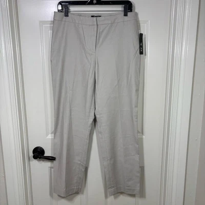 全新带标签 NIC+ZOE 裤子银色云女式 10 个商务办公室休闲 — 第 1/4 张图片