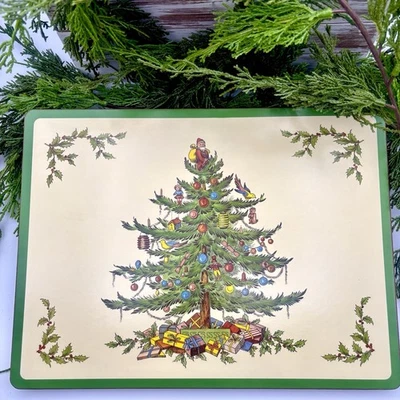 Pimpernel Christmas Tree Placemats - Set of 4 Cork Back Spode Design Santa - Image 1 of 2
