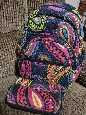Vera Bradley Mini Backpack Wallet Set Twilight Paisley Clean - Image 1 of 4