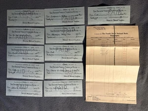 VTG 1925 Fourth Street National Bank Philadelphia Statement W/ Checks E. Suydam - Picture 1 of 7