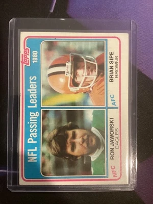 1981 Topps - Passing Leaders Ron Jaworski, Brian Sipe #1 - Image 1 of 2