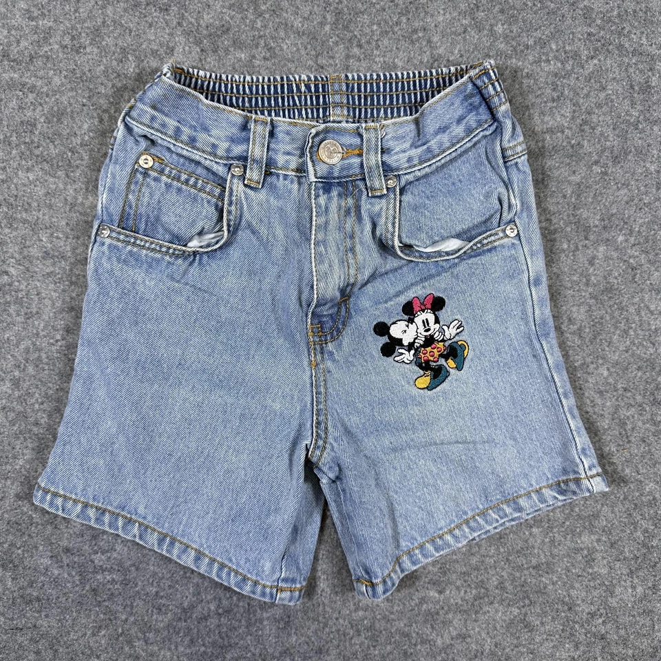Pantalones Cortos Denim Vintage Mickey & Co Minnie Mickey Niños Talla 5 Azul Disney Años 90 Foto 1 de 4