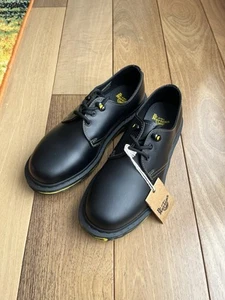 Neu ohne Karton Dr. Martens 1461 Oxford-Schuhe aus Leder mit marmorierter Sohle schwarz Damengröße 9 - Bild 1 von 7