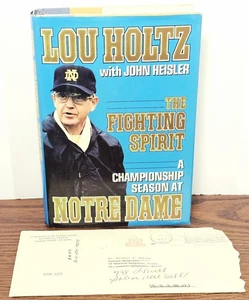 THE FIGHTING SPIRIT Lou Holtz SIGNED 1ST Ed HBDJ 1996 +Signed Letter 1992 - Picture 1 of 20