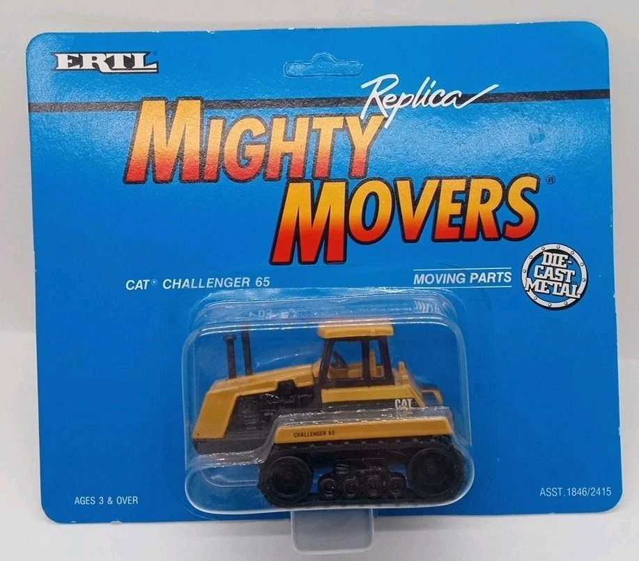 Vintage 1989 Ertl Mighty Movers Caterpillar Challenger 65 on Card 1 64