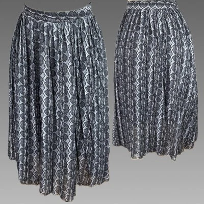 Rachel Rachel Roy +2X Falda Midi Gris Estampado Serpiente Gasa Plisada Forrada Cremallera Lateral Foto 1 de 4