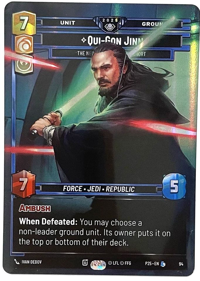 Star Wars Unlimited  Qui-Gon Jinn BLACK PACK Galactic Championship Exclusive - Image 1 of 1