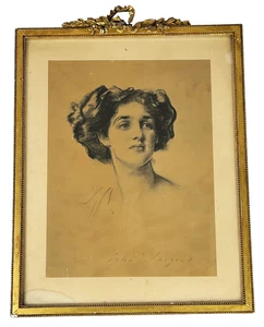 John Singer Sargent- Ms Muriel Thetis Wilson- Antique 1907 Portrait Lithograph - Picture 1 of 19