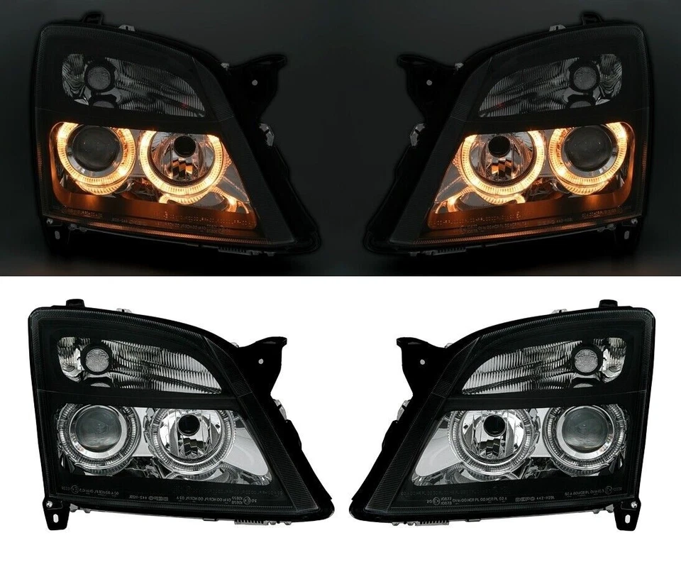 Para Opel Vectra C + Signum Faros Angel Eyes Negros Izquierda + Derecha - Imagen 1 de 4
