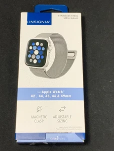 Cinturino Orologio Argento Milanese Loop per Apple Watch 42mm 45mm 46mm 49mm - Foto 1 di 2